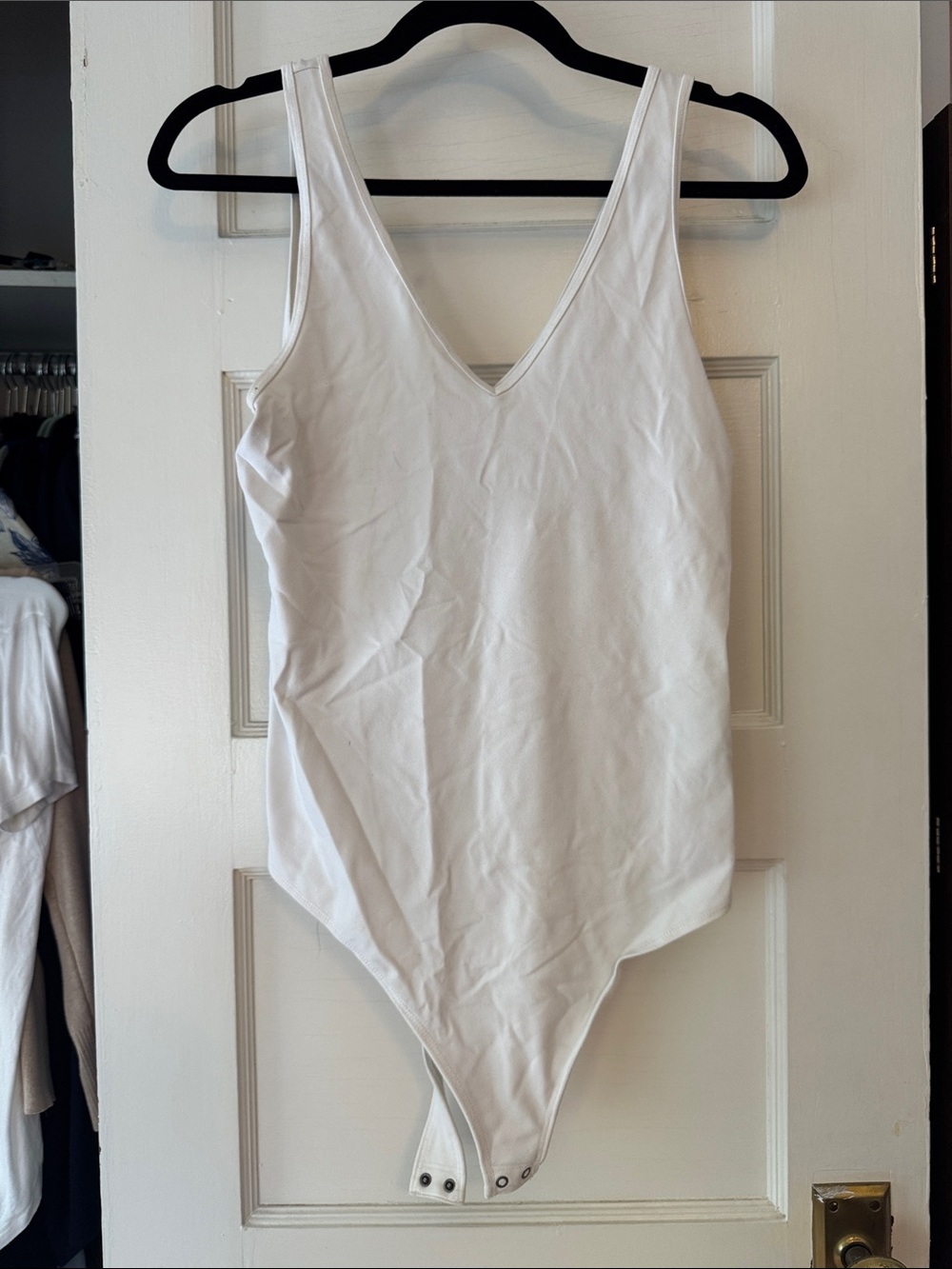 Abercrombie & Fitch White V-Neck Kids One-Piece Bodysuit